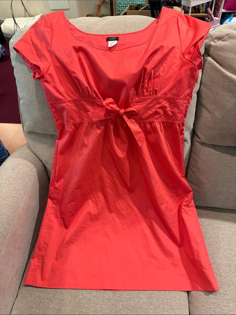 J. Crew Coral Tie-Front Dress